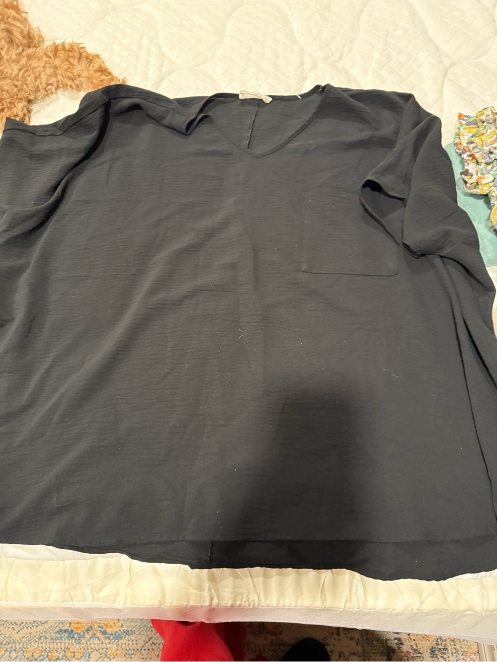 Women’s Black V-Neck Pocket blouse